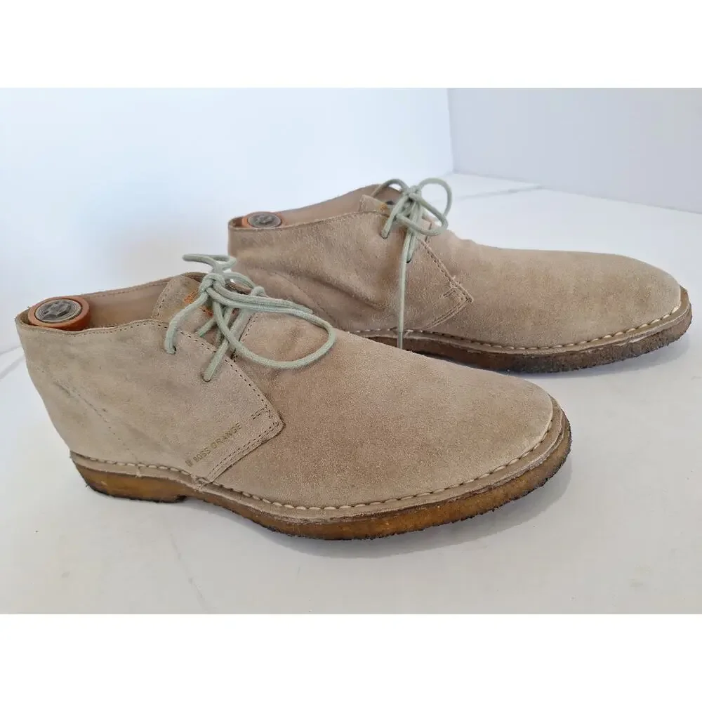 BOSS Orange Beige Suede Desert Chukka Boots Men’s 40 (US 7) Casual Crepe Sole